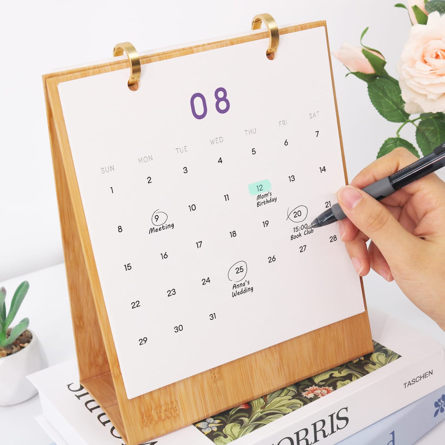 ColourMost™ 2027 Desk Calendar Series –  Flowers /Paint by Numbers(18.2cm x 22.5cm)