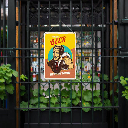 ColourMost™ Metal Bar/Posters Art Paint By Numbers- Fresh Beer, Best in Town #05 (20x30cm /7.8"x11.8"）