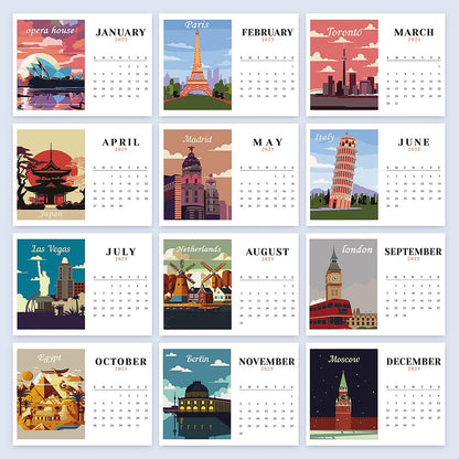 ColourMost™ 2025 Calendar Series – World Scenic Spots / Animal Series /Paint by Numbers(28.3cm x 21cm)