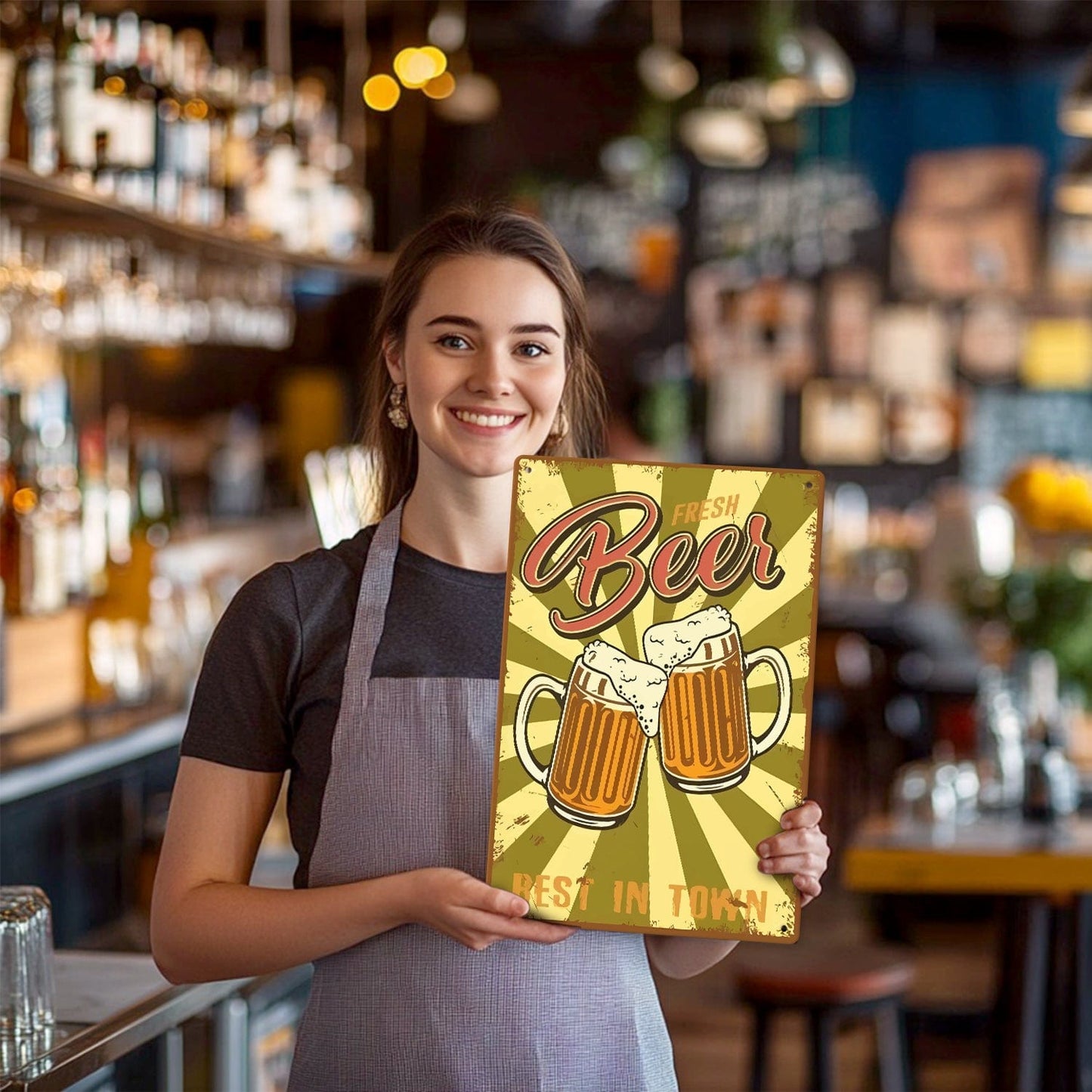 ColourMost™ Metal Bar/Posters Art Paint By Numbers- Cheers to Fresh Beer #10 (20x30cm /7.8"x11.8"）