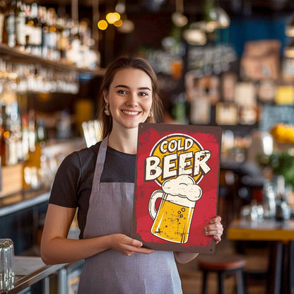 ColourMost™ Metal Bar/Posters Art Paint By Numbers- Cold Beer Classic  #06(20x30cm /7.8"x11.8"）