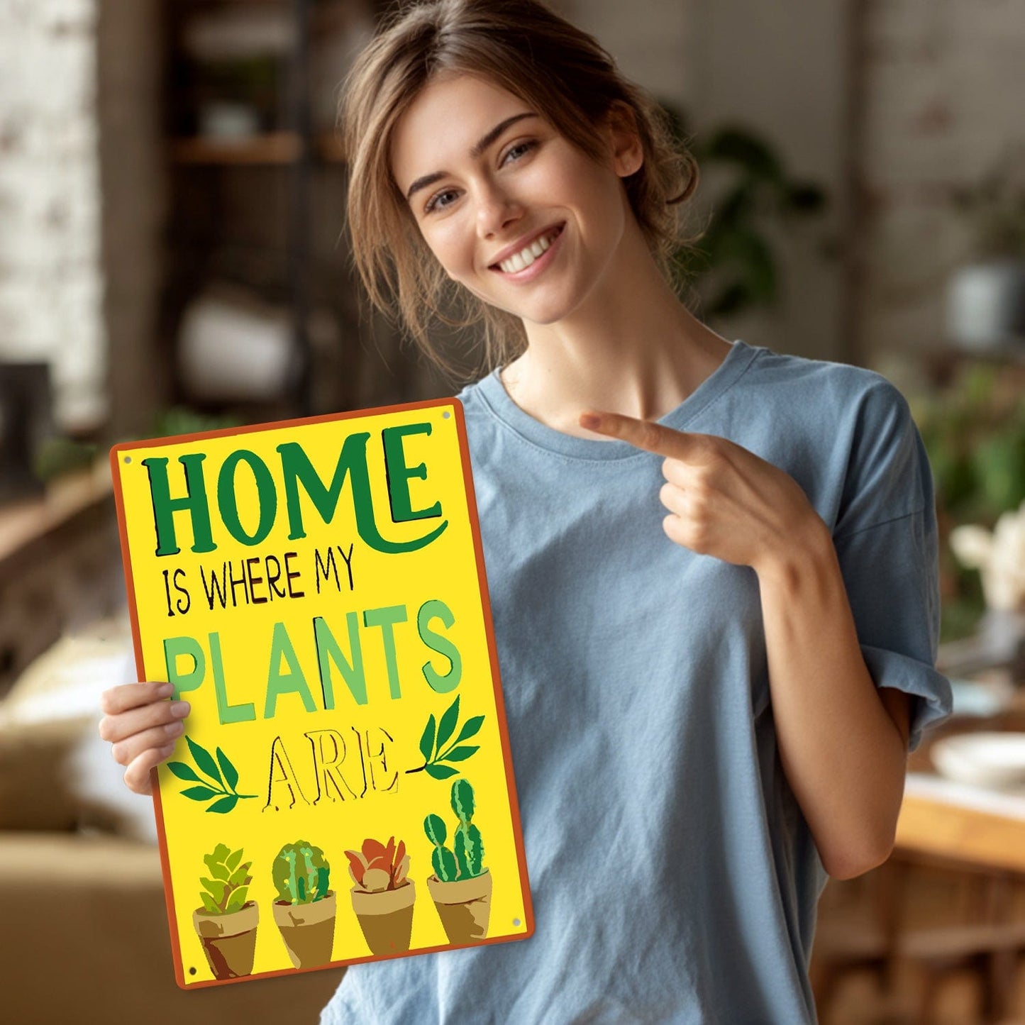 ColourMost™ Metal Bar/Posters Art Paint By Numbers- Home Is Where My Plants Are #33 (20x30cm /7.8"x11.8"）