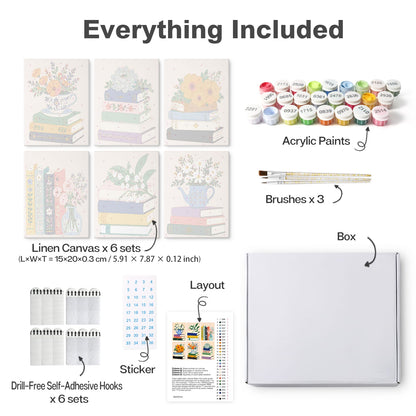 Mini Paint by Numbers Kit – Bloom & Books | 6 Canvas Panels