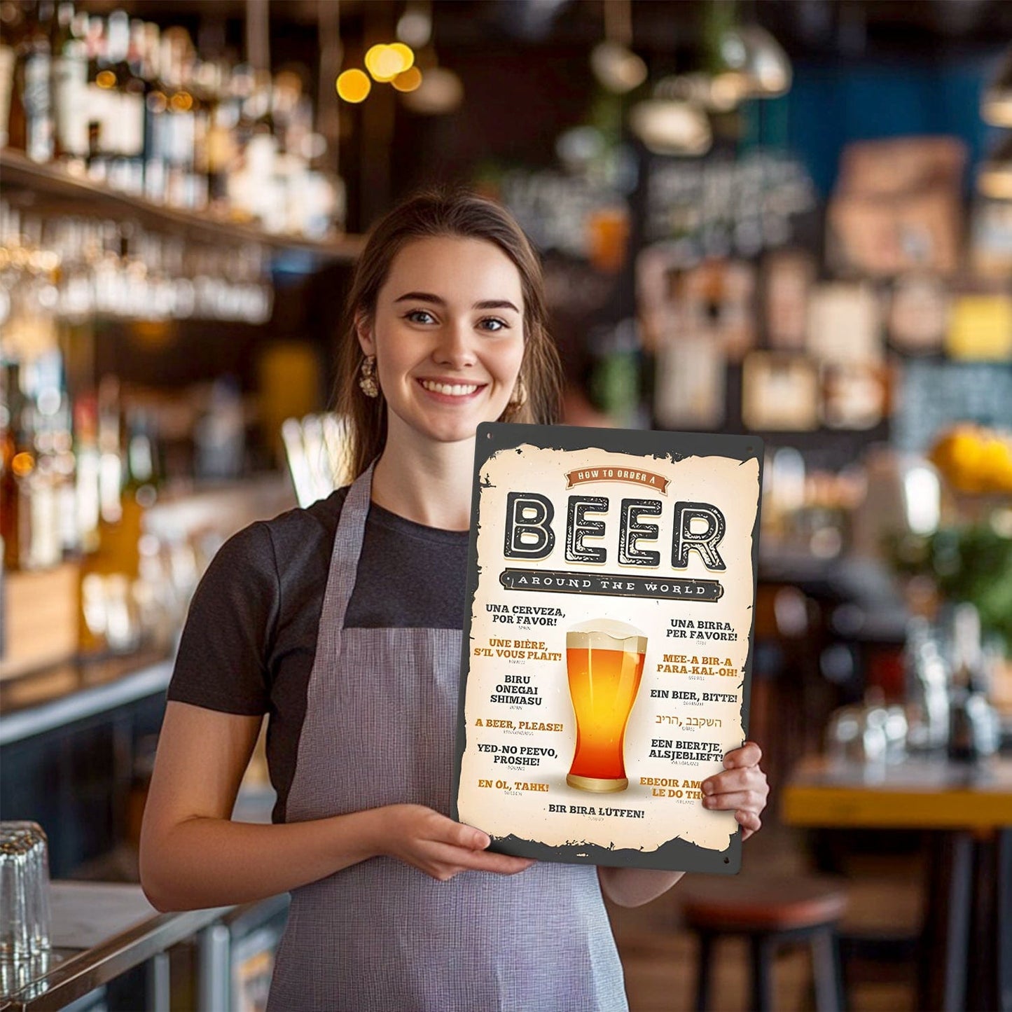 ColourMost™ Metal Bar/Posters Art Paint By Numbers- Beer Please! #01（20x30cm /7.8"x11.8"）