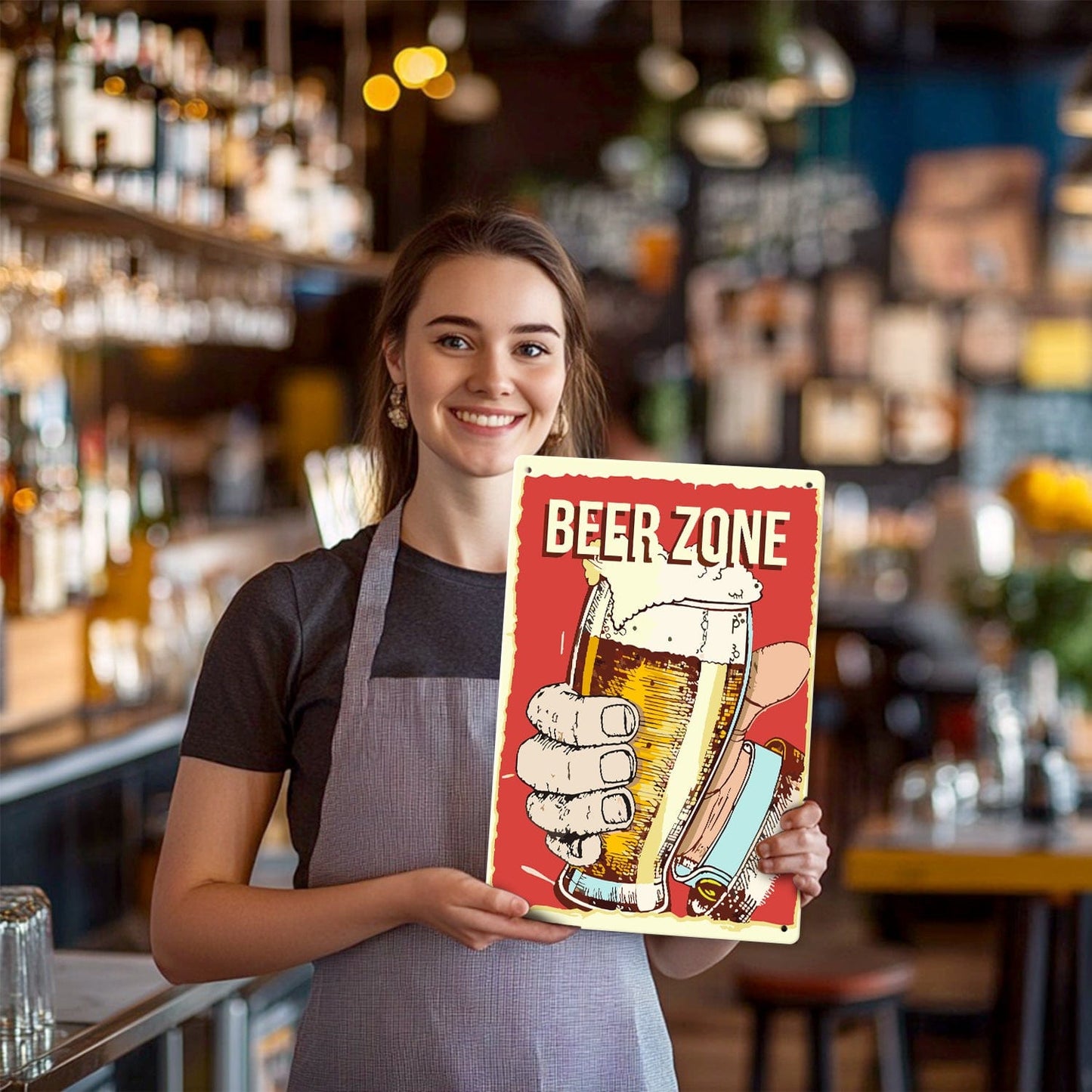 ColourMost™ Metal Bar/Posters Art Paint By Numbers- Beer Zone Cheers #03 (20x30cm /7.8"x11.8"）