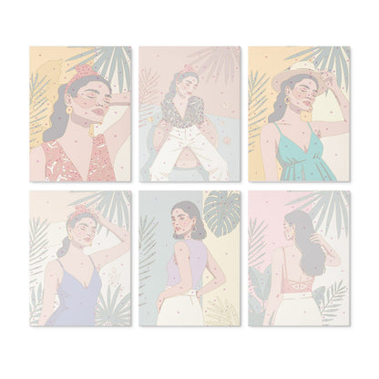 Mini Paint by Numbers Kit – Tropical Muse | 6 Canvas Panels