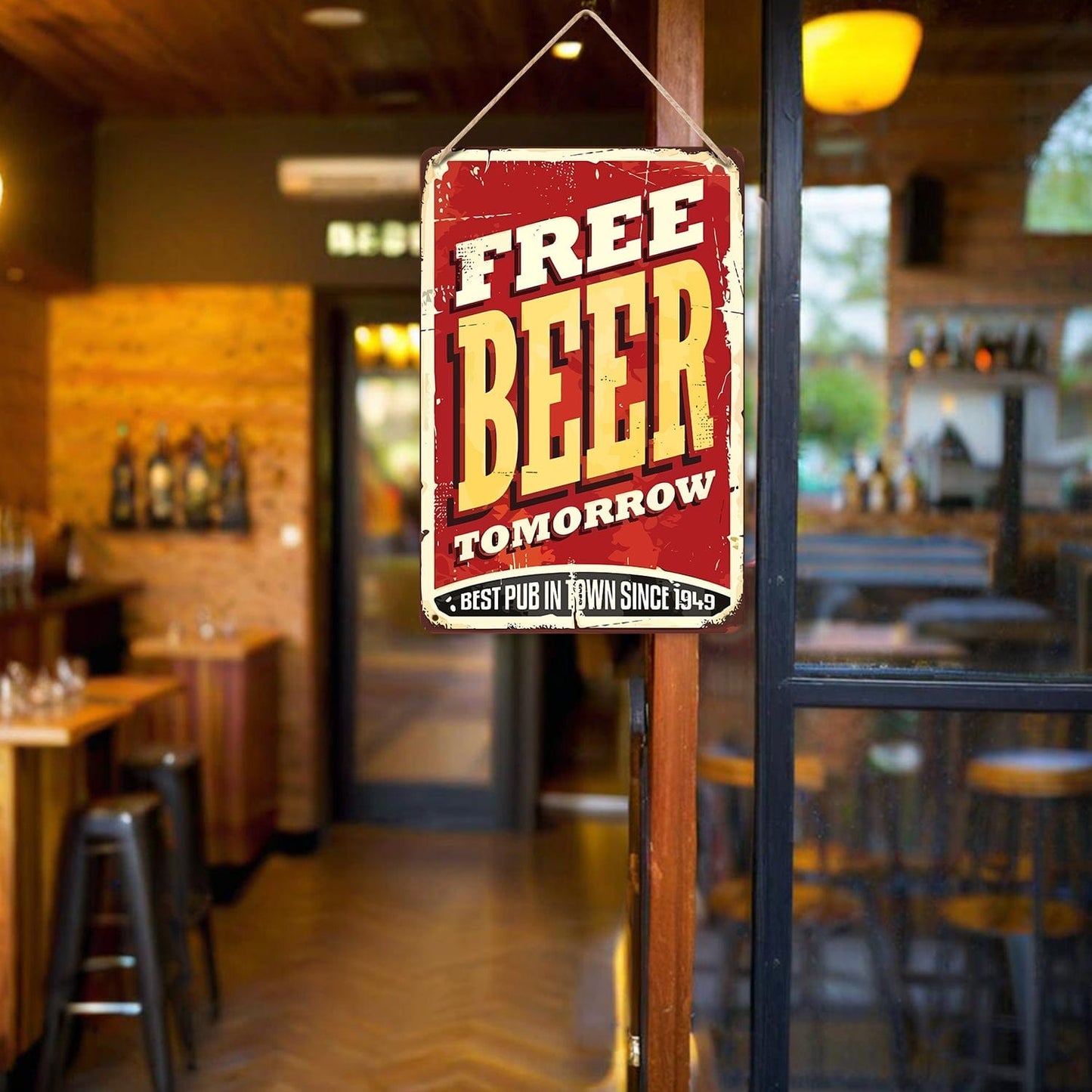 ColourMost™ Metal Bar/Posters Art Paint By Numbers- Free Beer Tomorrow #14 (20x30cm /7.8"x11.8"）