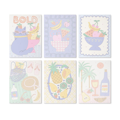 Mini Paint by Numbers Kit - Fruit & Fun ｜6 Canvas Panels