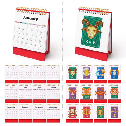 ColourMost™ 2026 Desk Calendar Series – Zodiac Spark /Diamond Painting(19cm x 13.2cm)