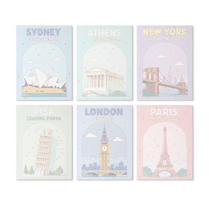 Mini Paint by Numbers Kit - Around the World ｜6 Canvas Panels
