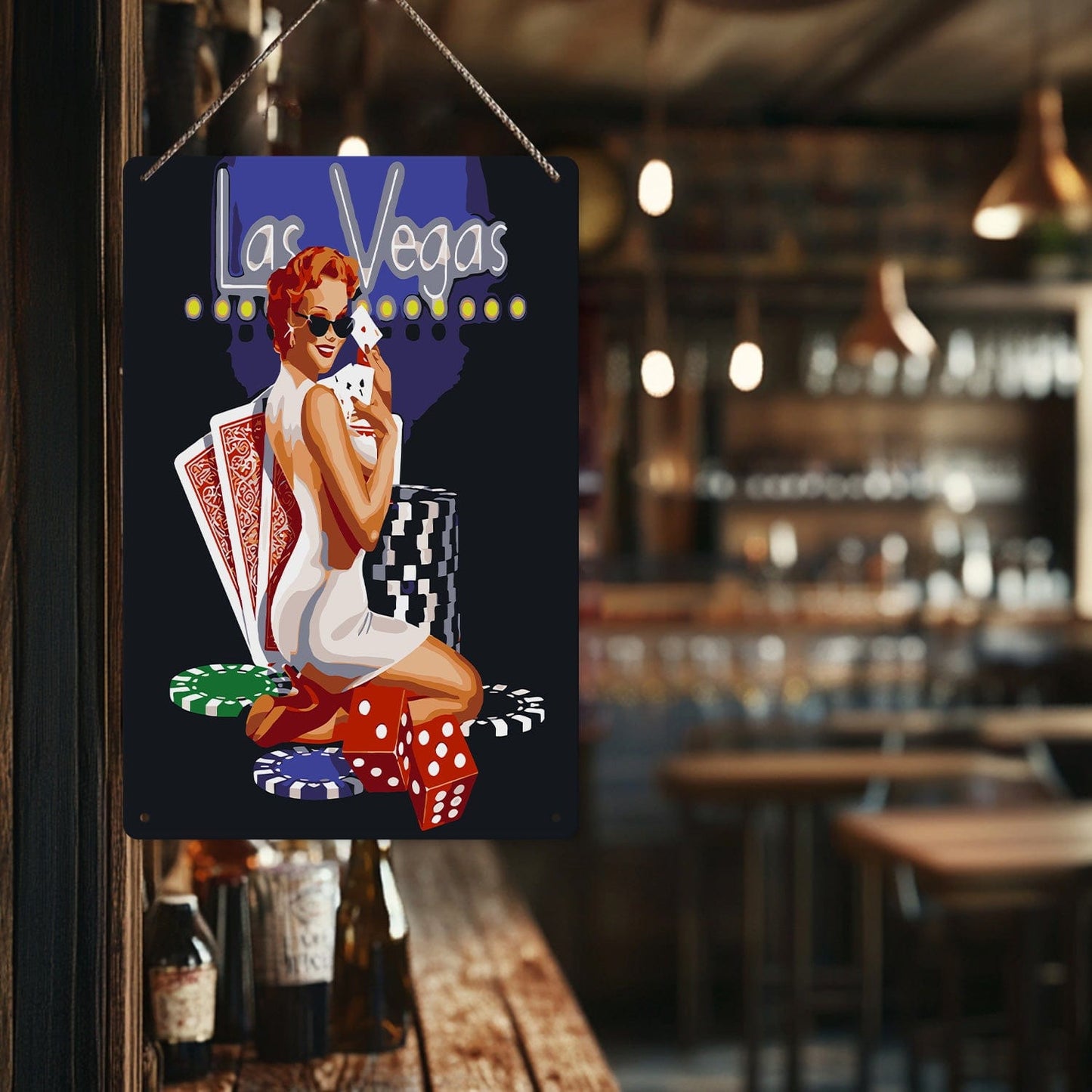 ColourMost™ Metal Bar/Posters Art Paint By Numbers- Viva Las Vegas #26 (20x30cm /7.8"x11.8"）