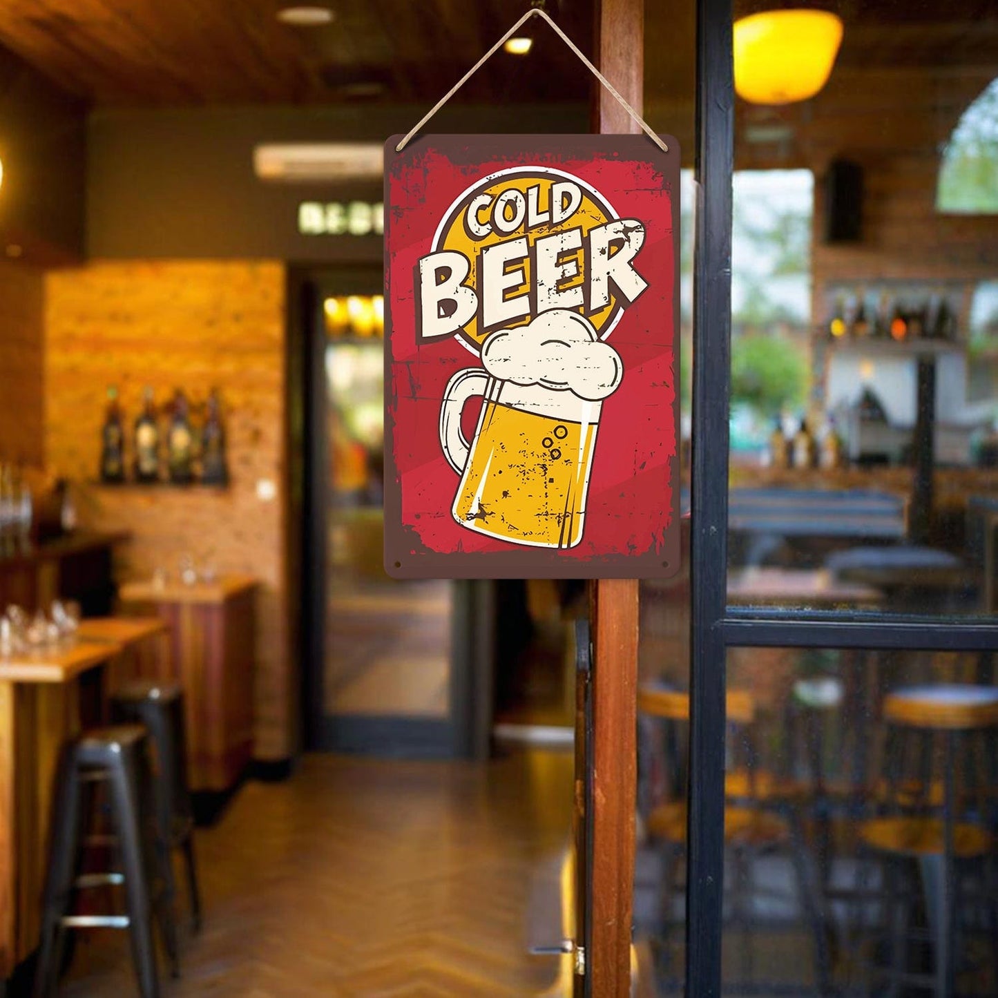 ColourMost™ Metal Bar/Posters Art Paint By Numbers- Cold Beer Classic  #06(20x30cm /7.8"x11.8"）