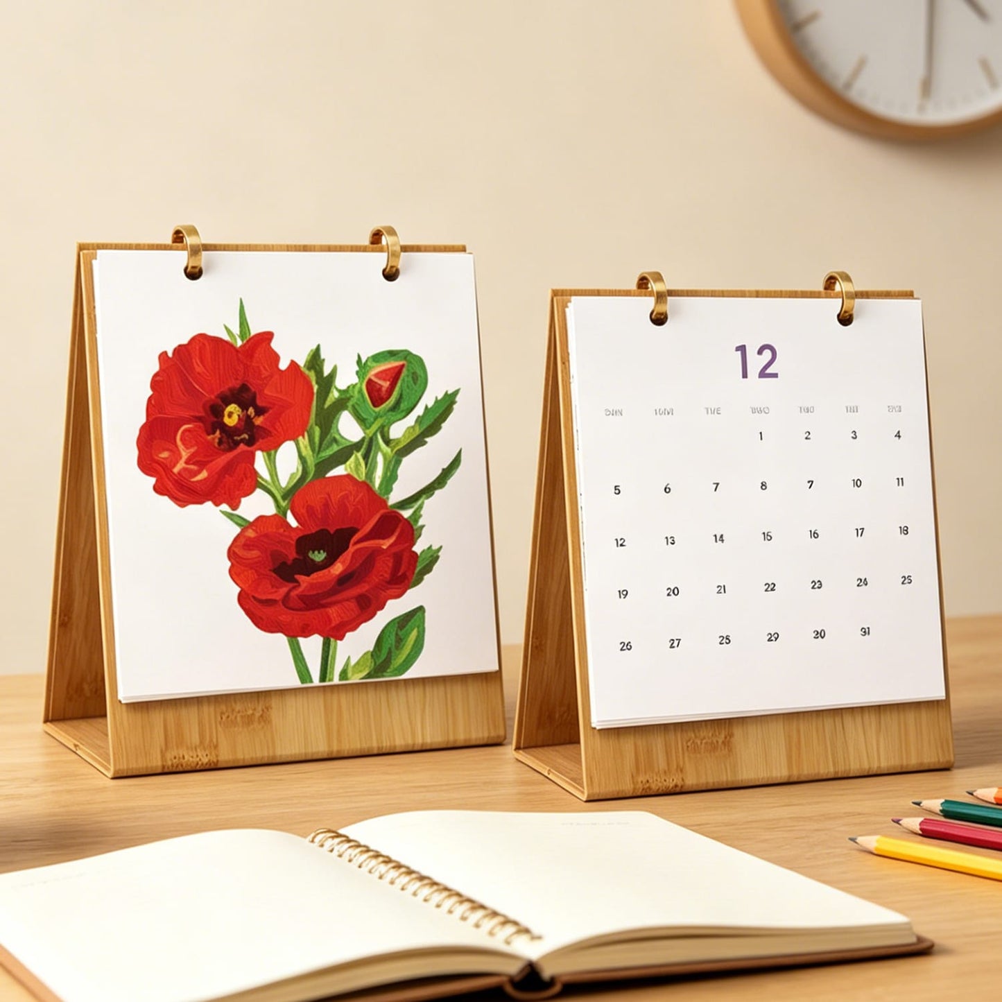 ColourMost™ 2027 Desk Calendar Series –  Flowers /Paint by Numbers(18.2cm x 22.5cm)