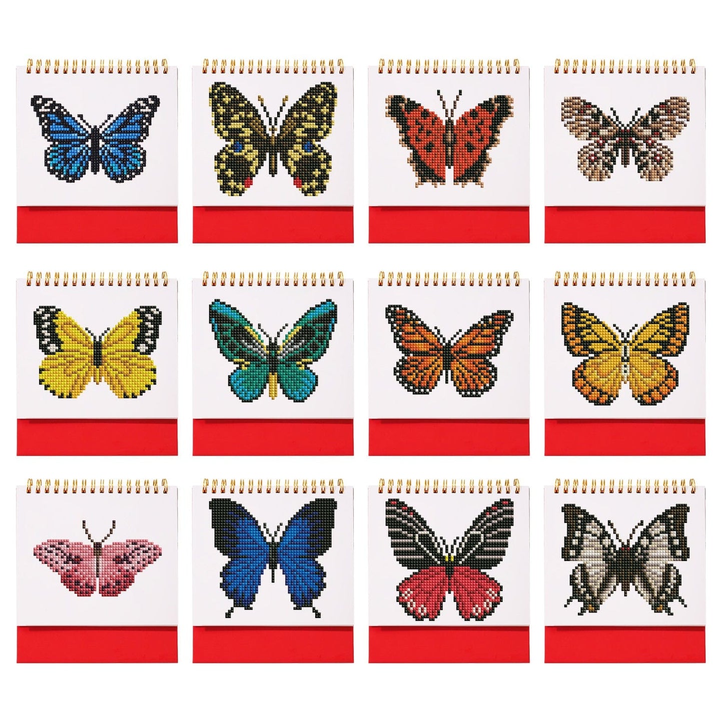 ColourMost™ 2026 Desk Calendar Series – Butterflies /Diamond Painting(17cm x 15cm)