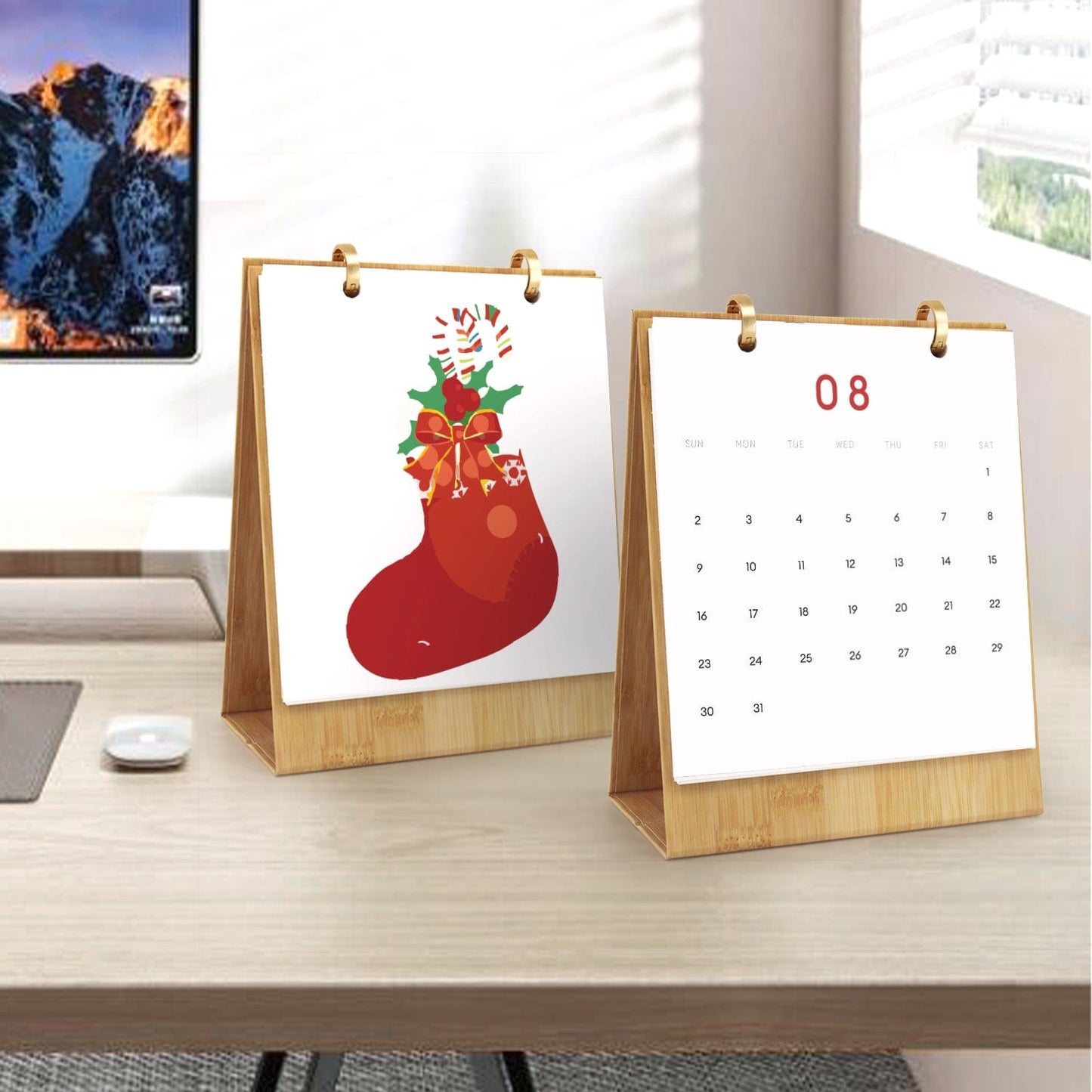 ColourMost™ 2026 Desk Calendar Series –  Christmas theme /Paint by Numbers(18.2cm x 22.5cm)