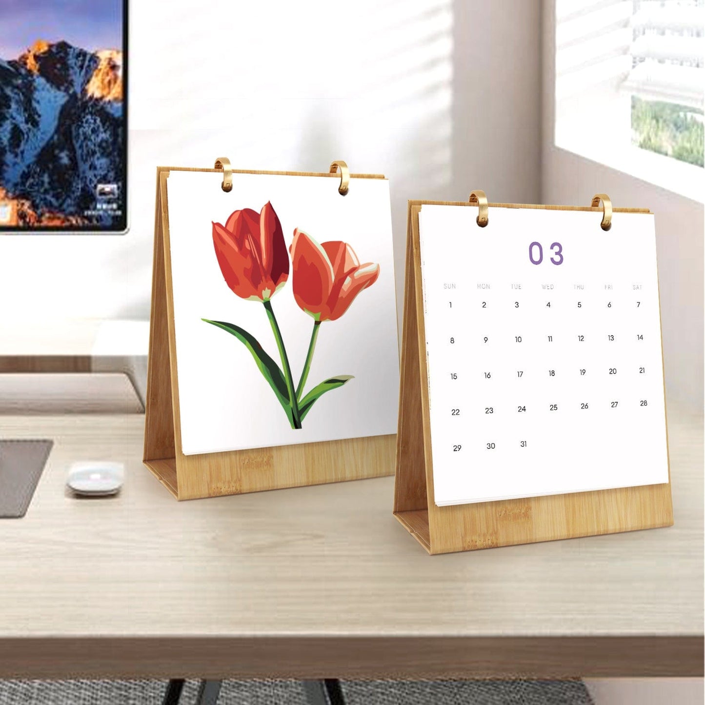 ColourMost™ 2026 Desk Calendar Series –  Flowers /Paint by Numbers(18.2cm x 22.5cm)