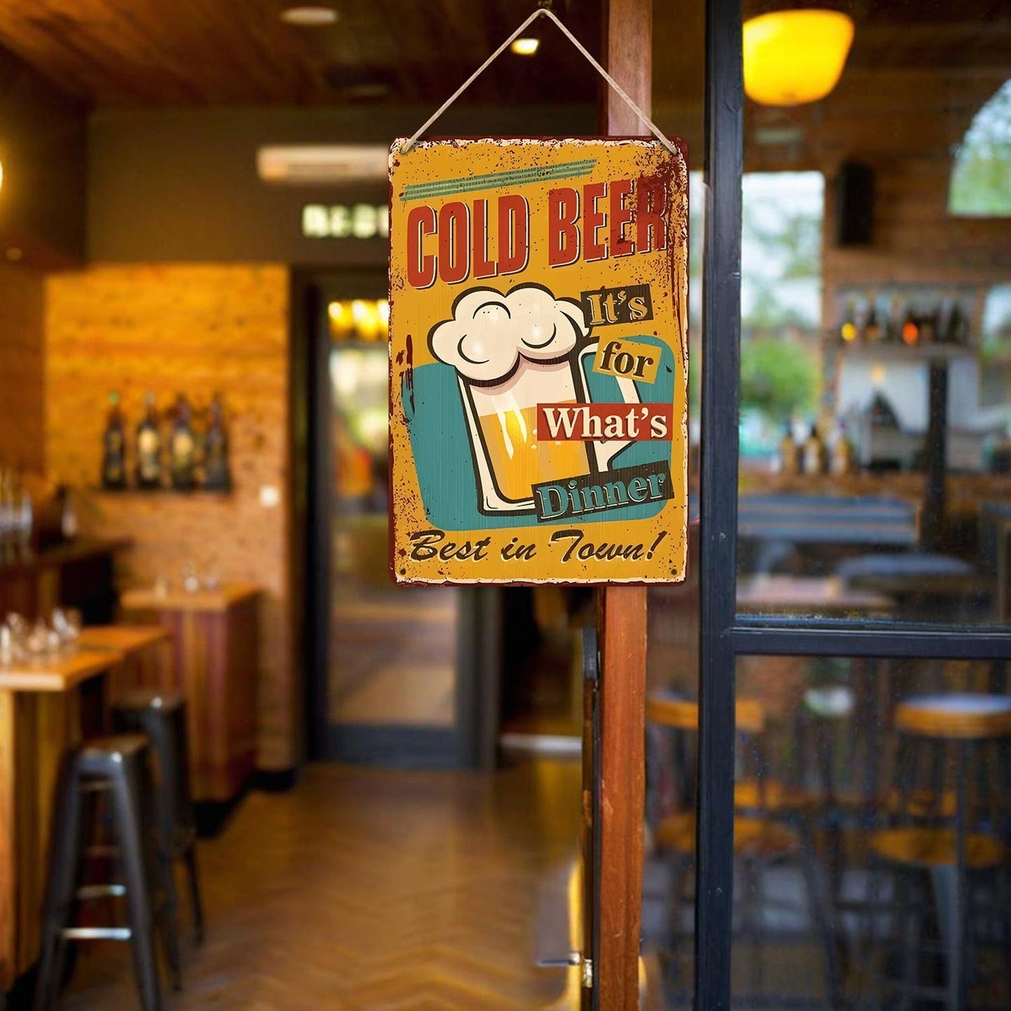 ColourMost™ Metal Bar/Posters Art Paint By Numbers- Cold Beer for Dinner #09 (20x30cm /7.8"x11.8"）
