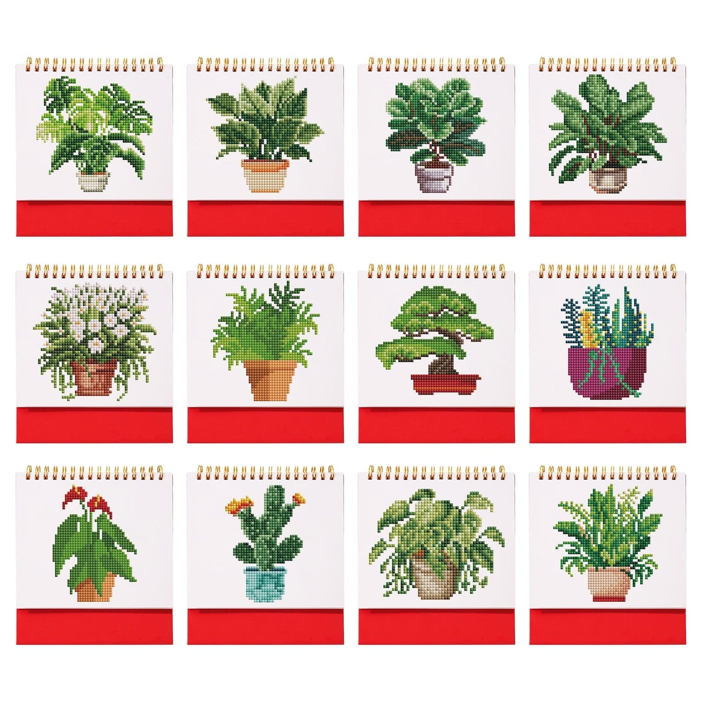 ColourMost™ 2026 Desk Calendar Series – Plants /Diamond Painting(17cm x 15cm)