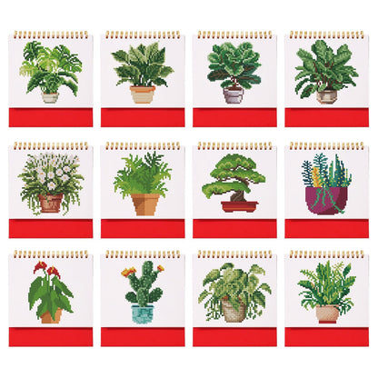 ColourMost™ 2026 Desk Calendar Series – Plants /Diamond Painting(17cm x 15cm)