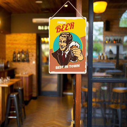 ColourMost™ Metal Bar/Posters Art Paint By Numbers- Fresh Beer, Best in Town #05 (20x30cm /7.8"x11.8"）