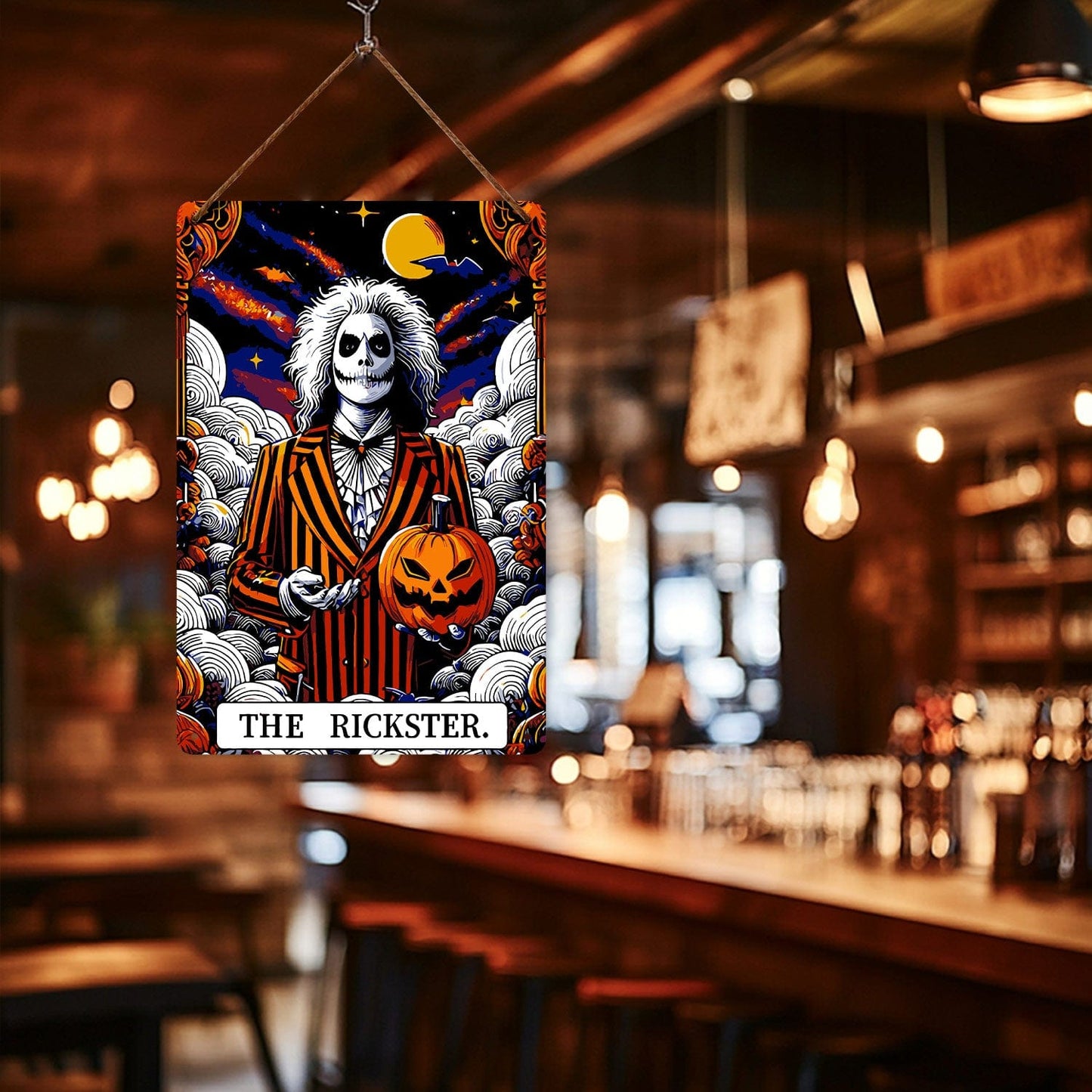ColourMost™ Metal Bar/Posters Art Paint By Numbers- Halloween Skeleton #23 (20x30cm /7.8"x11.8"）