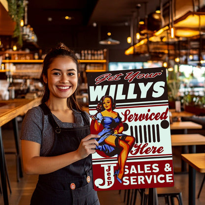 ColourMost™ Metal Bar/Posters Art Paint By Numbers- Get Your Willys Serviced #21 (20x30cm /7.8"x11.8"）