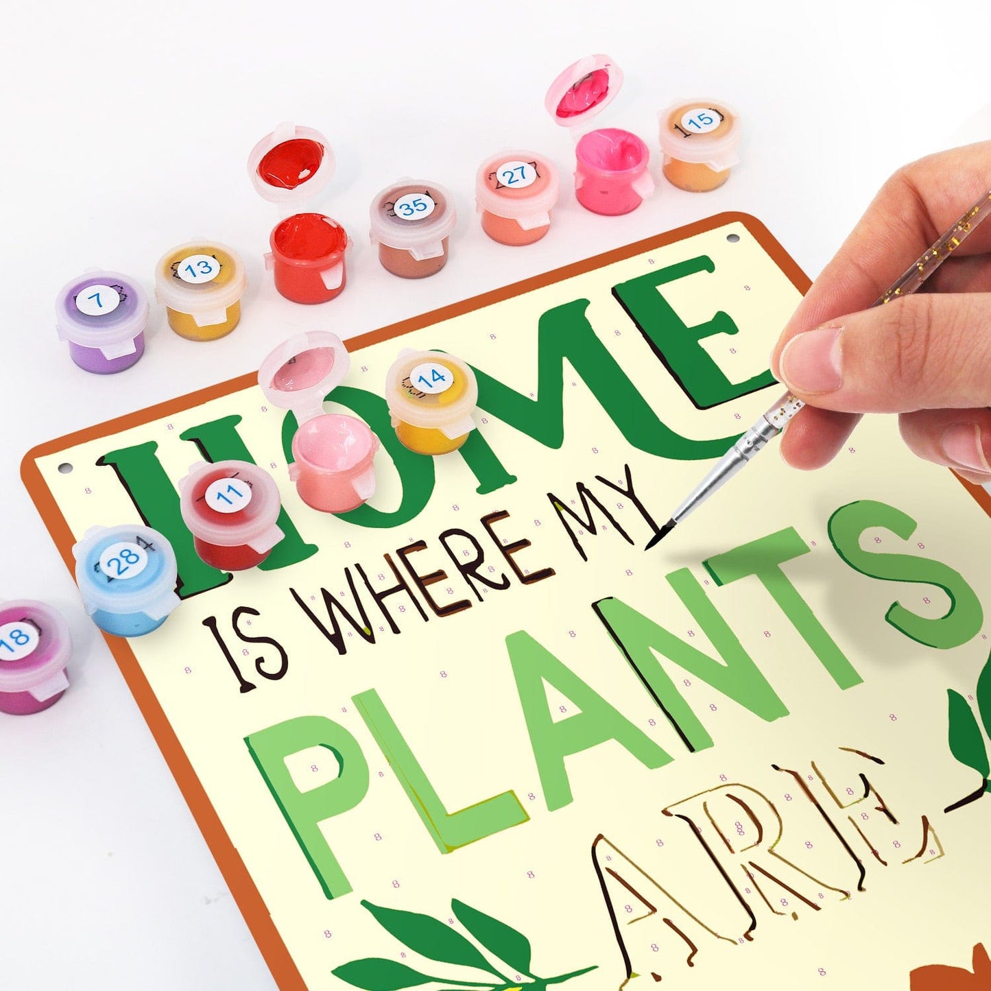 ColourMost™ Metal Bar/Posters Art Paint By Numbers- Home Is Where My Plants Are #33 (20x30cm /7.8"x11.8"）