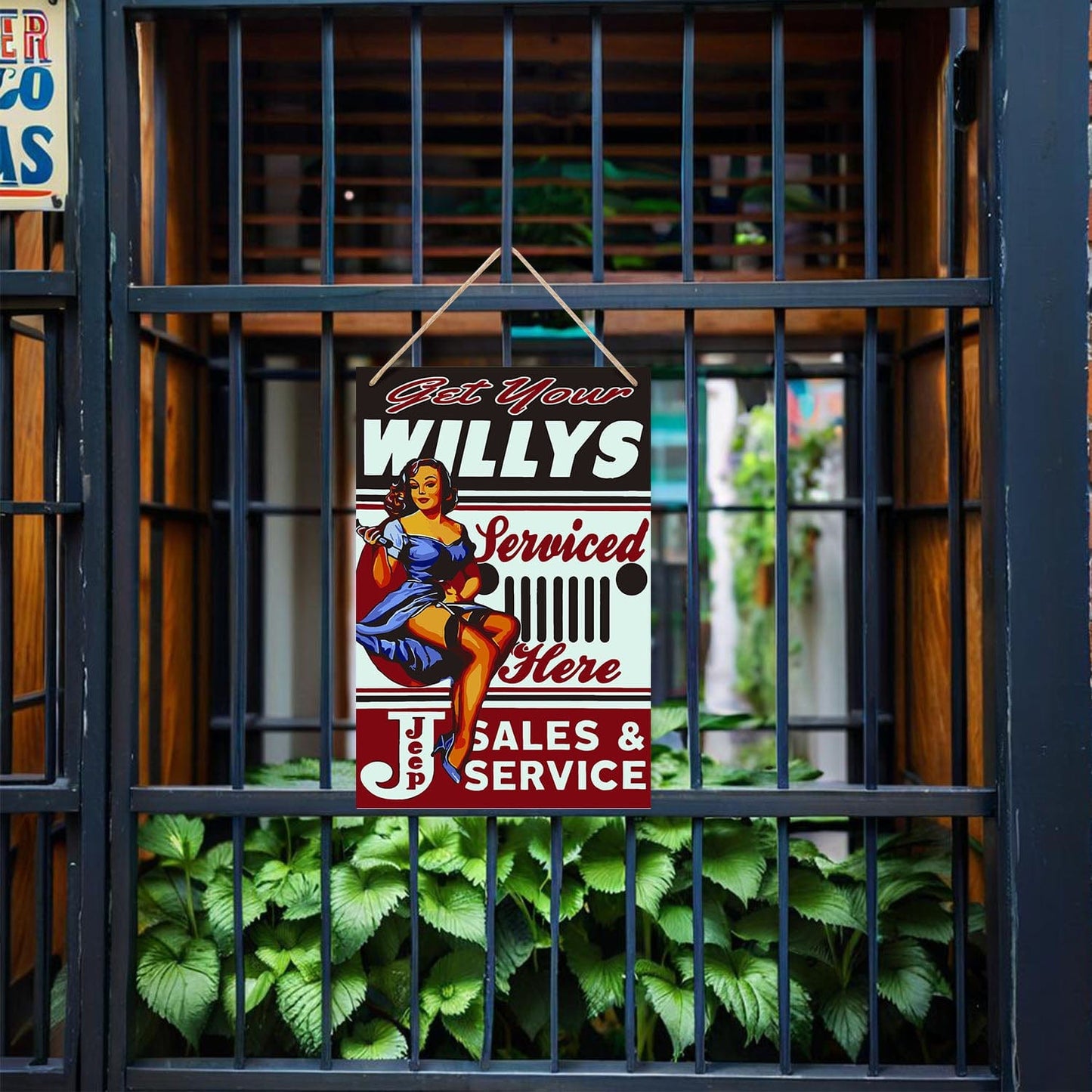 ColourMost™ Metal Bar/Posters Art Paint By Numbers- Get Your Willys Serviced #21 (20x30cm /7.8"x11.8"）