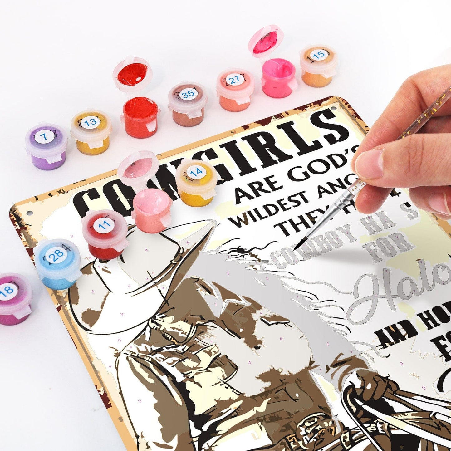 ColourMost™ Metal Bar/Posters Art Paint By Numbers- Wild Angels #24 (20x30cm /7.8"x11.8"）