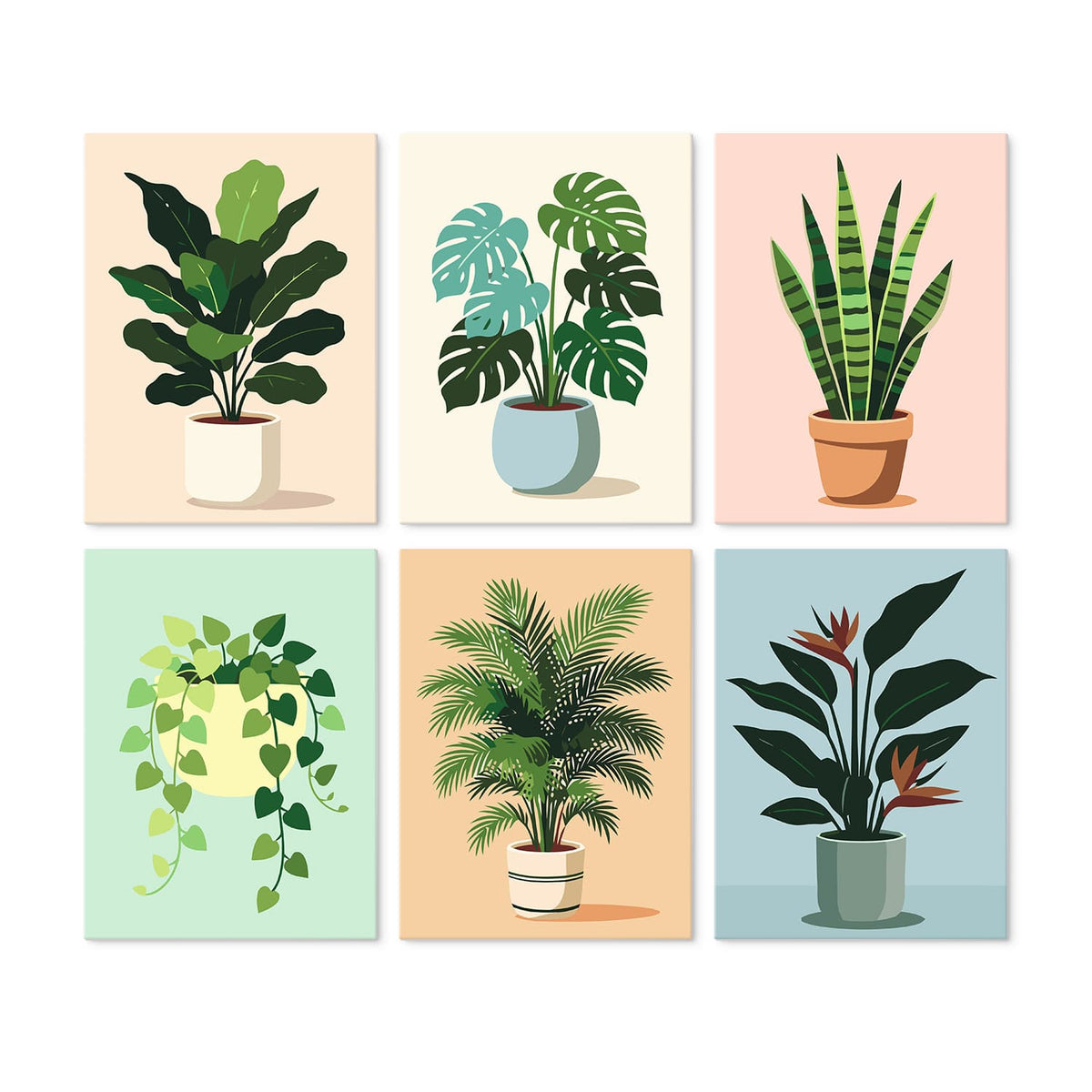 Mini Paint by Numbers Kit - Green Haven ｜6 Canvas Panels