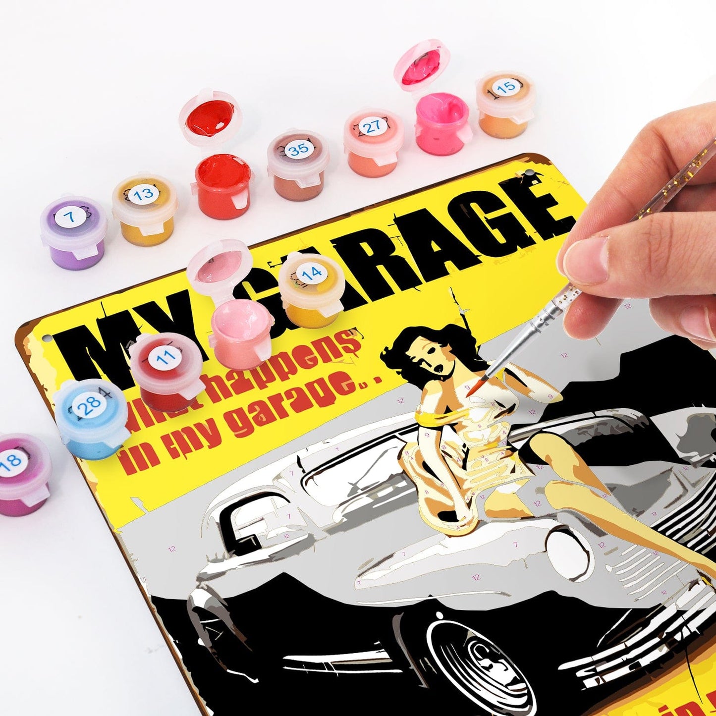 ColourMost™ Metal Bar/Posters Art Paint By Numbers- My Garage, My Rules #16 (20x30cm /7.8"x11.8"）