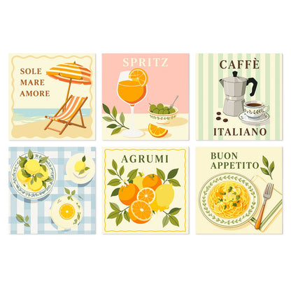 Mini Paint by Numbers Kit - La Dolce Vita ｜6 Canvas Panels