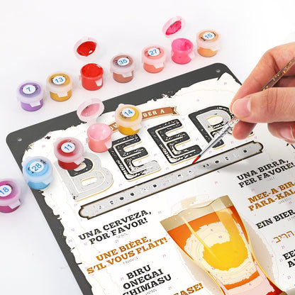 ColourMost™ Metal Bar/Posters Art Paint By Numbers- Beer Please! #01（20x30cm /7.8"x11.8"）