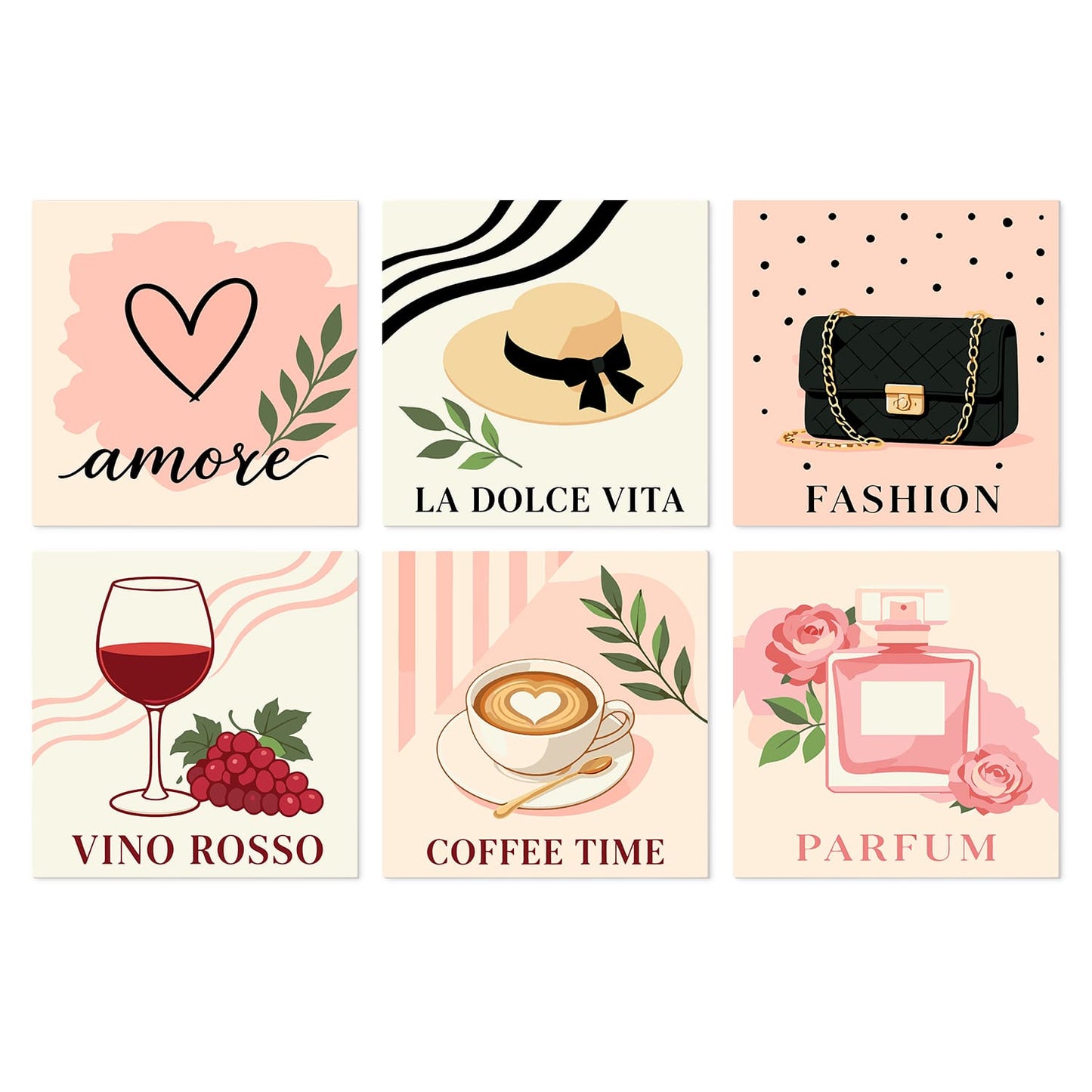 Mini Paint by Numbers Kit - Chic Moments ｜6 Canvas Panels