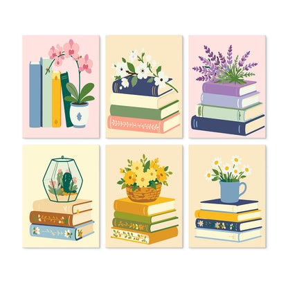 Mini Paint by Numbers Kit - Quiet Blooms ｜6 Canvas Panels