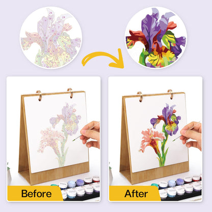 ColourMost™ 2027 Desk Calendar Series –  Flowers /Paint by Numbers(18.2cm x 22.5cm)