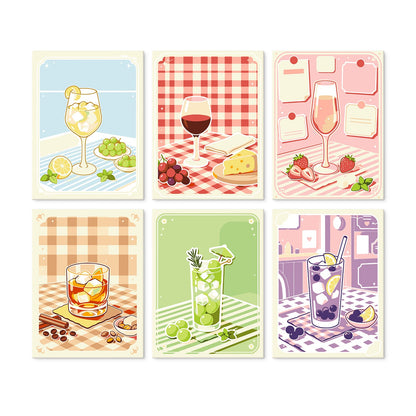 Mini Paint by Numbers Kit - Sip & Chill ｜6 Canvas Panels