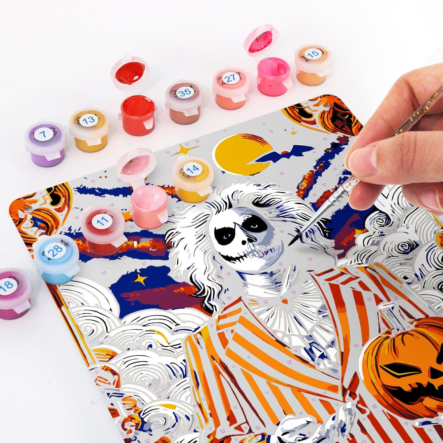 ColourMost™ Metal Bar/Posters Art Paint By Numbers- Halloween Skeleton #23 (20x30cm /7.8"x11.8"）