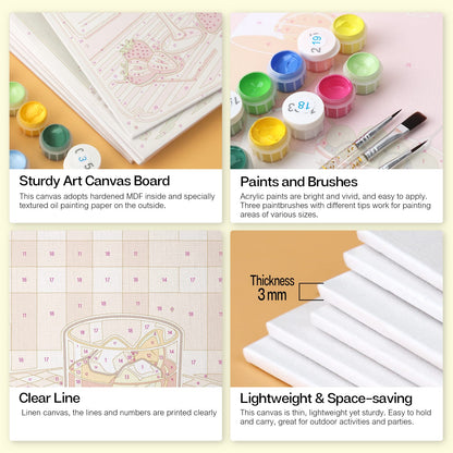 Mini Paint by Numbers Kit - Sip & Chill ｜6 Canvas Panels