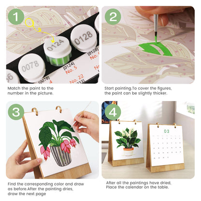 ColourMost™ 2027 Desk Calendar Series –  Plants /Paint by Numbers(18.2cm x 22.5cm)