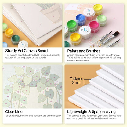 Mini Paint by Numbers Kit - Green Haven ｜6 Canvas Panels
