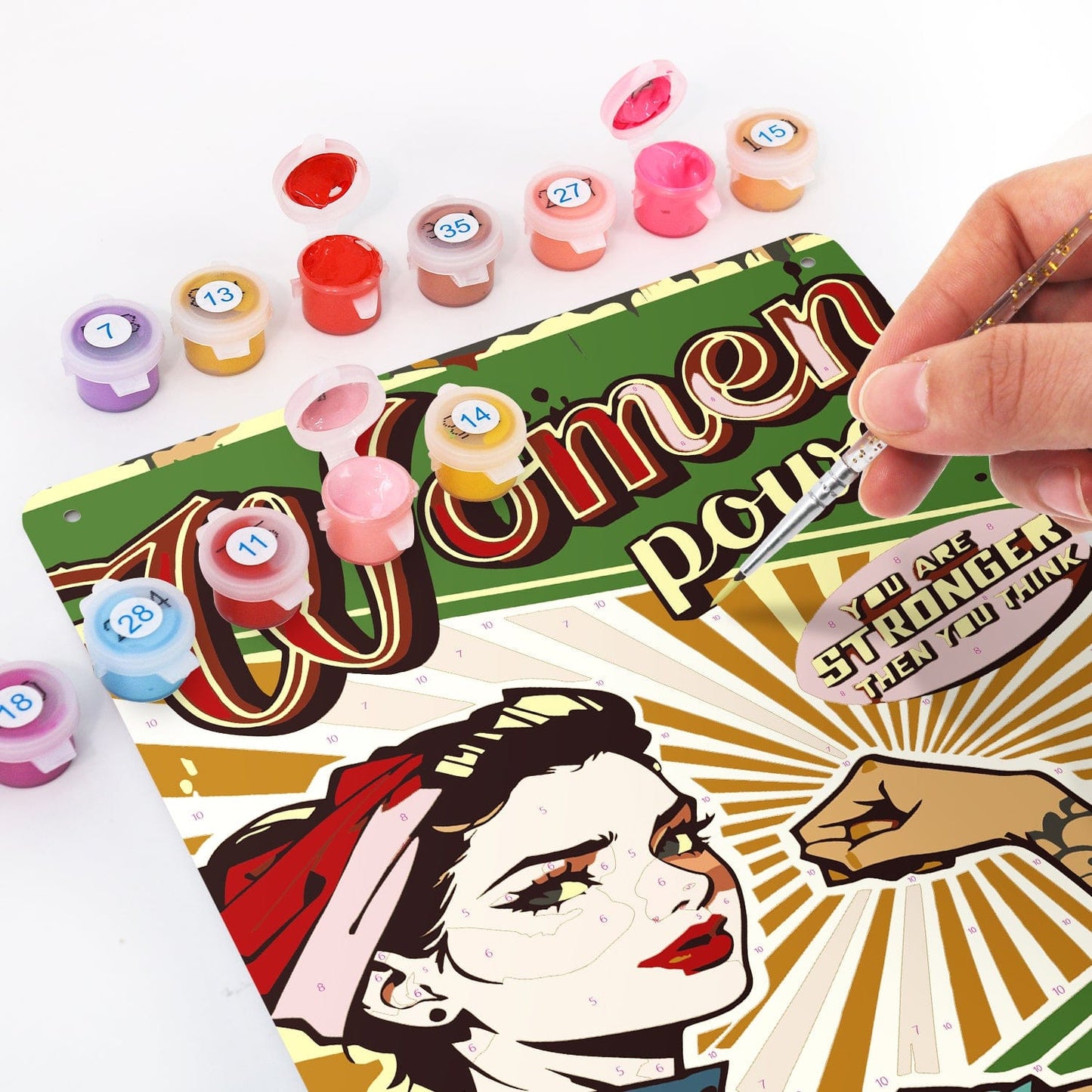 ColourMost™ Metal Bar/Posters Art Paint By Numbers- Women Power #20 (20x30cm /7.8"x11.8"）