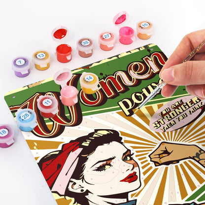 ColourMost™ Metal Bar/Posters Art Paint By Numbers- Women Power #20 (20x30cm /7.8"x11.8"）