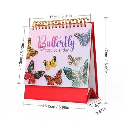 ColourMost™ 2026 Desk Calendar Series – Butterflies /Diamond Painting(17cm x 15cm)