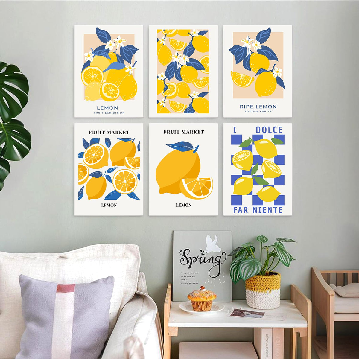 Mini Paint by Numbers Kit - Lemon Dolce ｜6 Canvas Panels