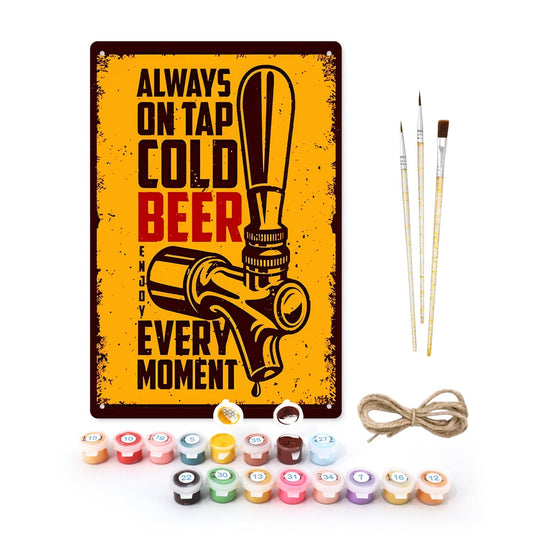 ColourMost™ Metal Bar/Posters Art Paint By Numbers- On Tap Cold Bee #04 (20x30cm /7.8"x11.8"）
