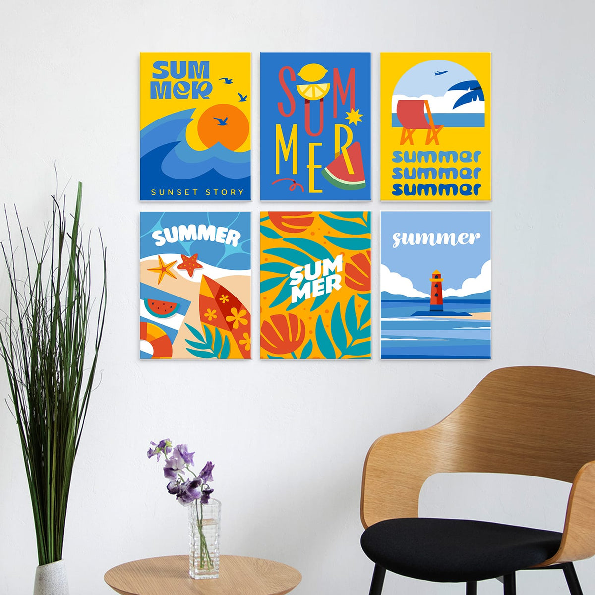 Mini Paint by Numbers Kit - Endless Summer ｜6 Canvas Panels