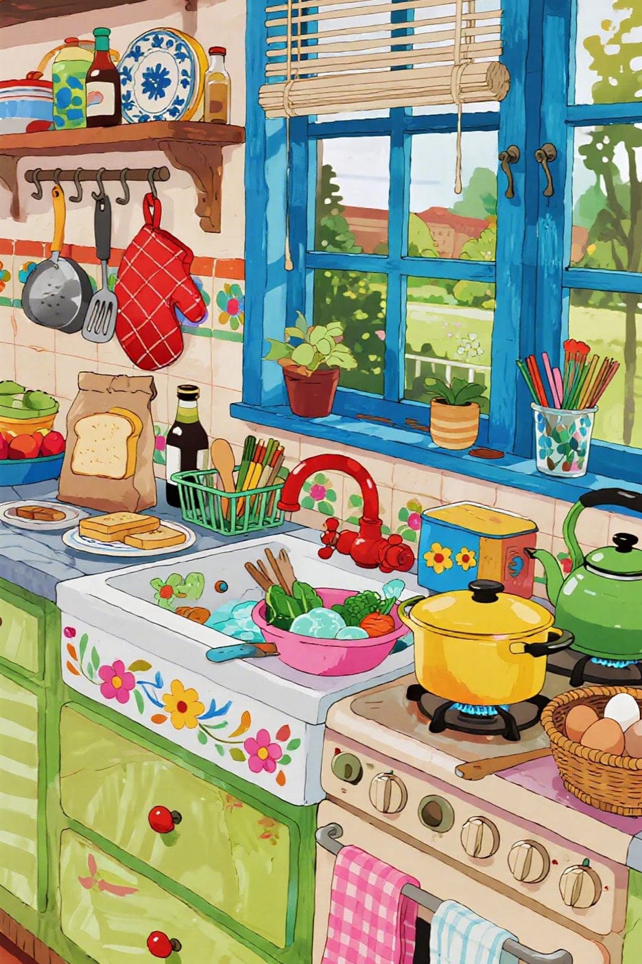 Kitchen Daydreams – Paint by Numbers Kit for Adults | Cozy DIY Art for Foodies, Gardeners & Home Lovers