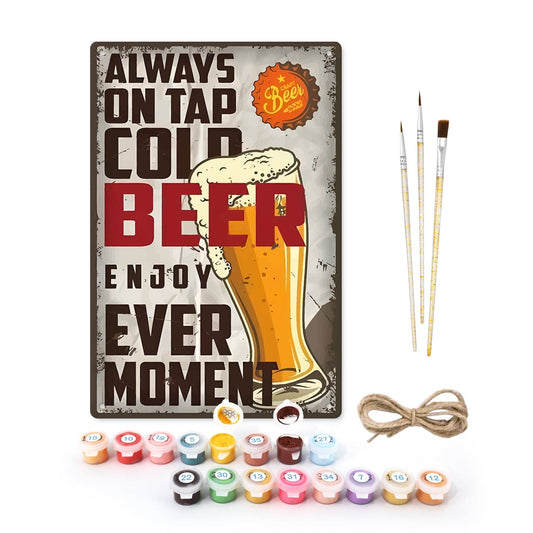 ColourMost™ Metal Bar/Posters Art Paint By Numbers- Always on Tap #08 (20x30cm /7.8"x11.8"）