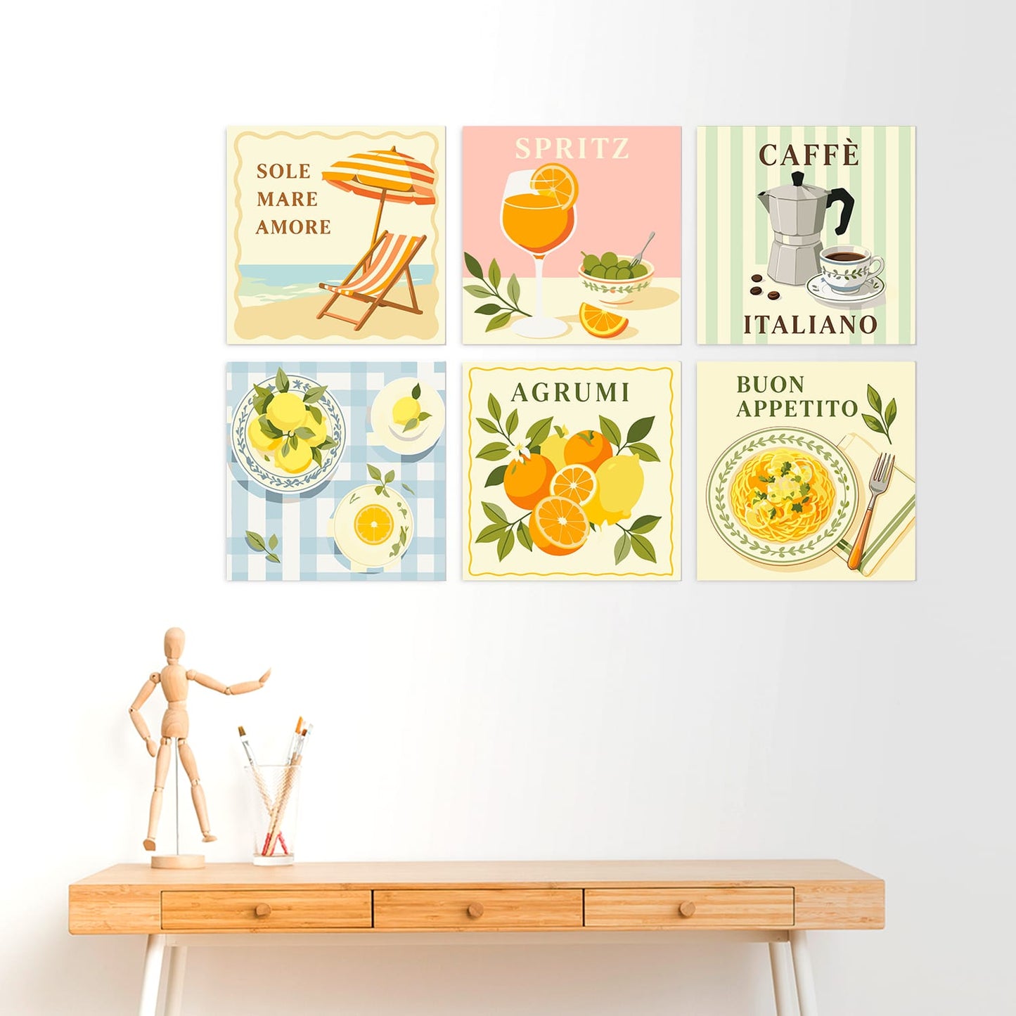Mini Paint by Numbers Kit - La Dolce Vita ｜6 Canvas Panels
